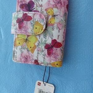 mundi Pink Yellow Floral Butterfly Wallet